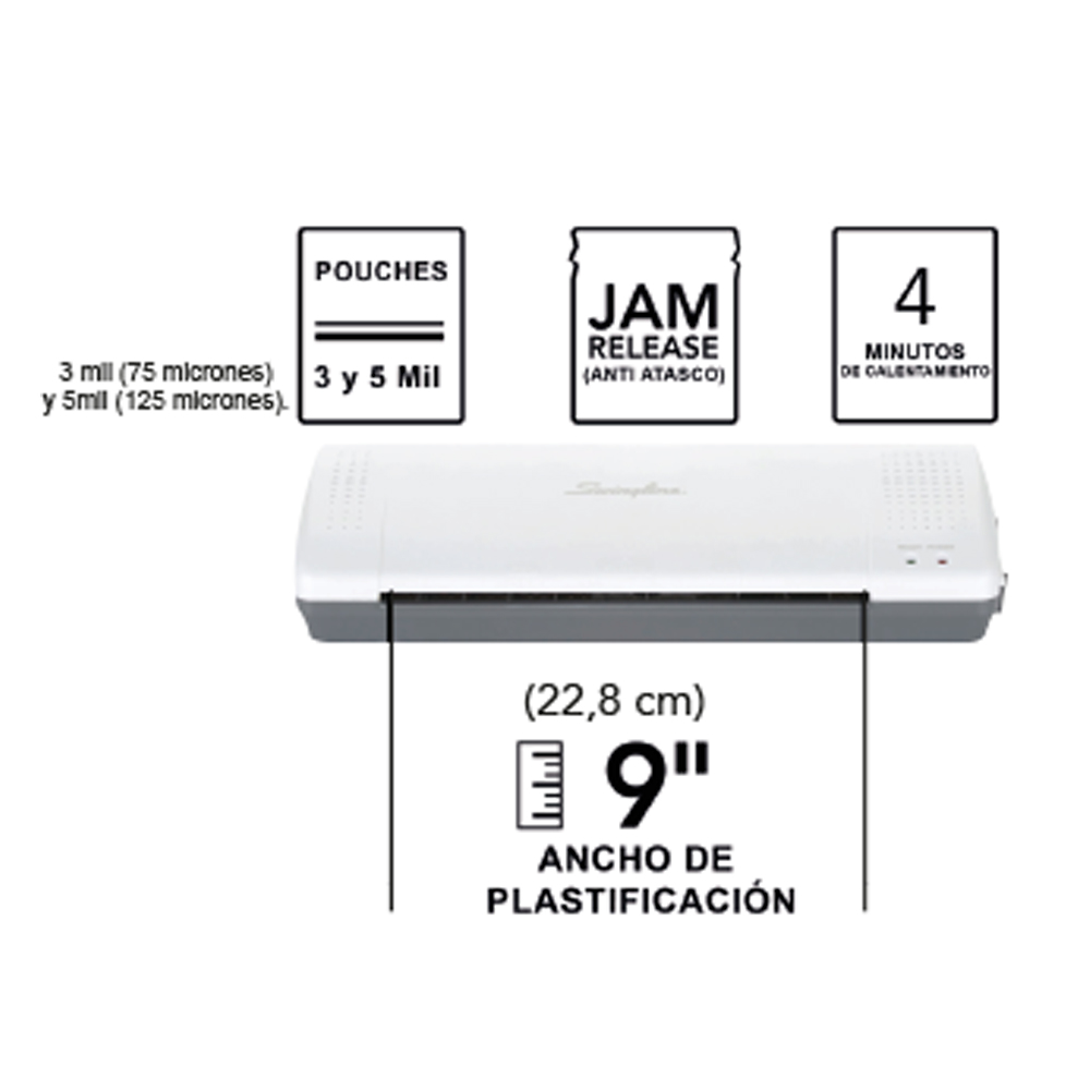 Plastificadora Swingline Inspire plus 9" Blanca - Imagen 4